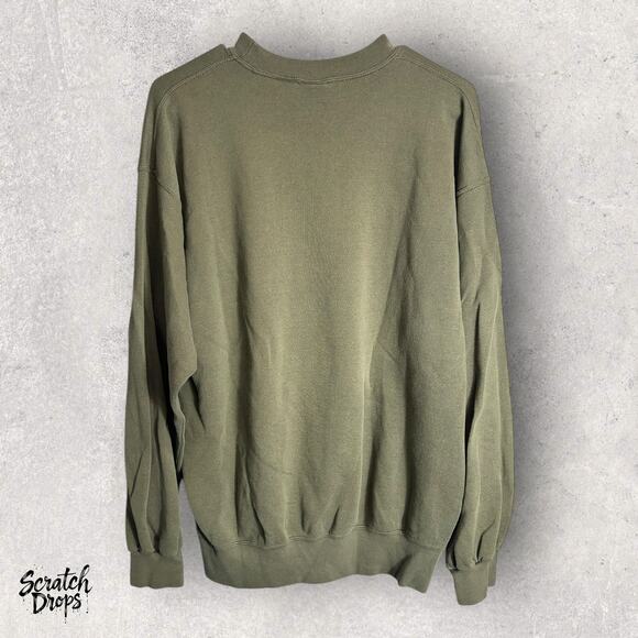 Vintage 90s USMC Crewneck United States Marines Military Green Sweatshirt USA L - Picture 4 of 4